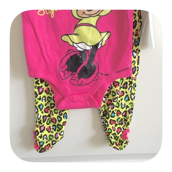 💗NWT Minnie Mouse Onesie Leggings Outfit Set - Picture 3 of 4